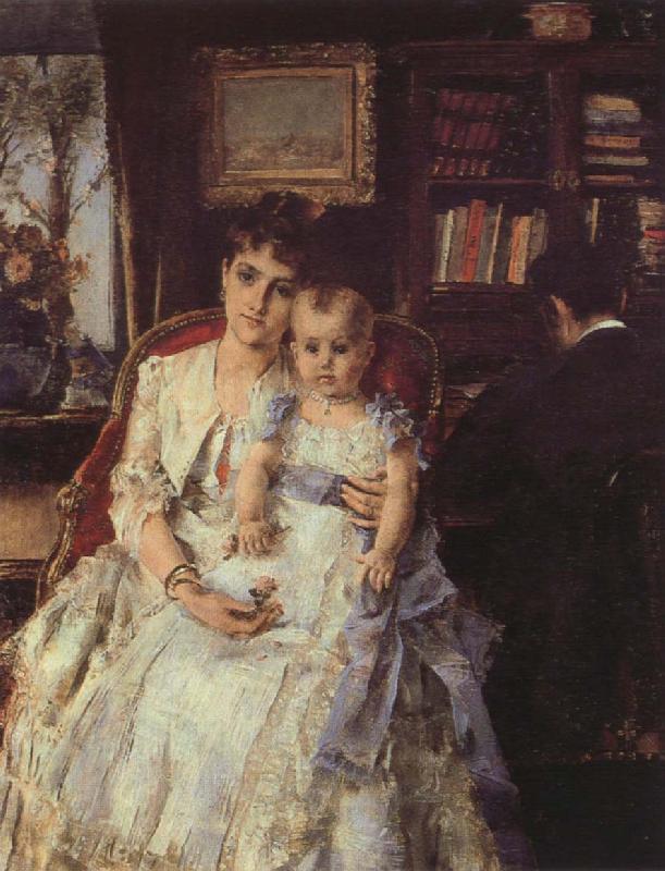 Alfred Stevens Family Scene oil painting image